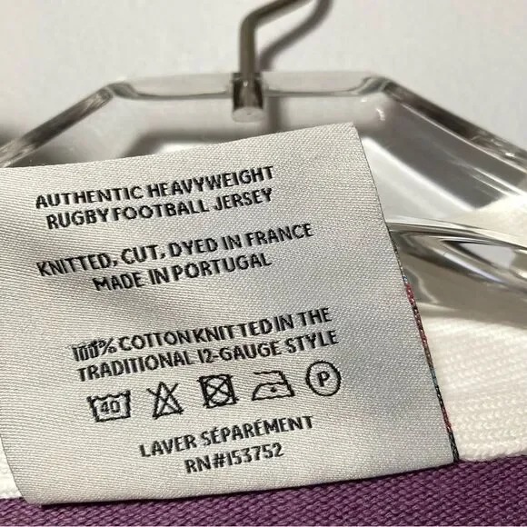 Rowing Blazers x Sports D'Epoque Rugby Polo Purple Yellow Heavyweight Jersey - Picture 7 of 12